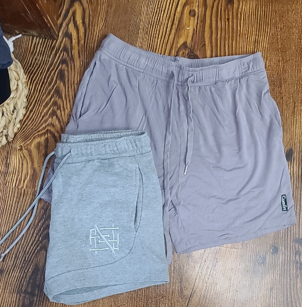 Calvin Klein Women's Athletic Shorts - Gray and Purple